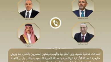 وزير الخارجية يجري اتصالات مع وزيري خارجية السعودية والأردن ونائب الرئيس الفلسطيني  