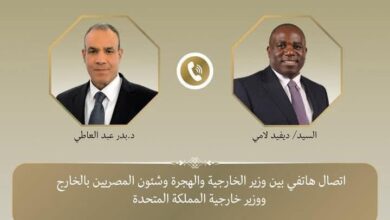 وزير الخارجية يتلقى اتصالاً هاتفياً من وزير خارجية المملكة المتحدة