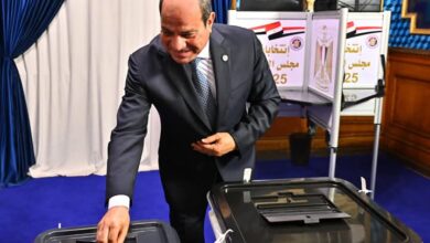 الرئيس عبد الفتاح السيسي يدلي بصوته في انتخابات مجلس الشيوخ